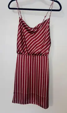 Red Striped Silk Dress