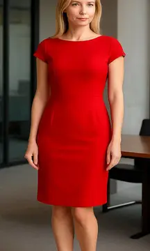 Studio One Red Short Sleeve Dress Size 10 NWT