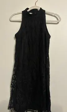 Black Lace Sleeveless Dress Lined Polyester EUC Women's XS