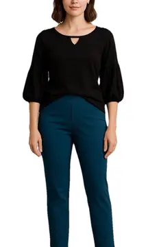 Kenneth Cole Reaction Black Sweater Size S Angora Cashmere Bubble Sleeve