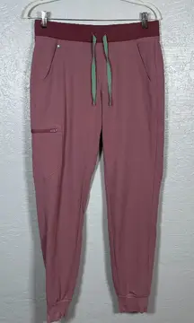 Figs Women S Mineral Mauve Pink Zamora Jogger Scrub Pants Pockets Yoga Waistband