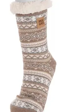 Muk Luks- NEW! Cozy Knit Patterned Socks with Fleece Lining M/L
