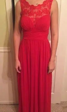 ♥️💃🏽PROM girl Red long lace dress size small!!