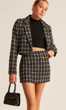 Abercrombie & Fitch Tweed Mini Skirt - Black/White - XS