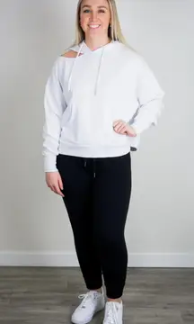 Cut Out White Hoodie