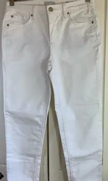 Jones New York‎ Lexington White Jeans Women's 4 Stretch Summer Denim Cuff Ankle
