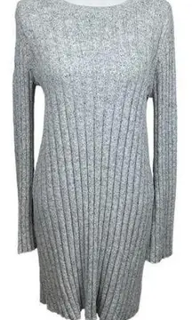 American Eagle Gray & White Ribbed Sweater Dress NWOT