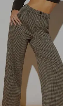 Thick Winter Brown Houndstooth Pants