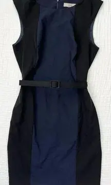 Banana Republic navy blue/black color block sheath dress -Size 6