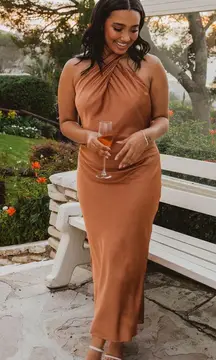 New  Copper Jasmine Midi Dress Size XL