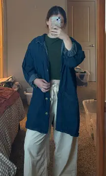 Oversized denim button down