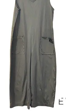 Everlane Jumpsuit Size Large Charcoal Sleeveless With Front Pockets EUC