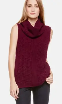 Two By Vince Camuto Women’s Vest Chunky Waffle Knit Turtleneck Size Small NWOT