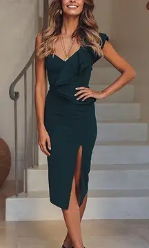 Hello Molly Dark Green Midi Dress