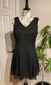 Vintage CDC Y2k Rave Chiffon Overlay Layer LBD night out club cocktail party Mini Dress