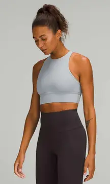 Lululemon Energy Bra High-Neck Longline Tough *Medium Support Rhino Gray