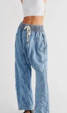 Free People We The Free Arcadia Denim Harem Pull On Jeans Pants size small