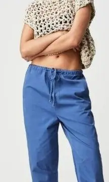 Free People New Light Parachute Pants Riverside Blue Size Small Oversized NWOT