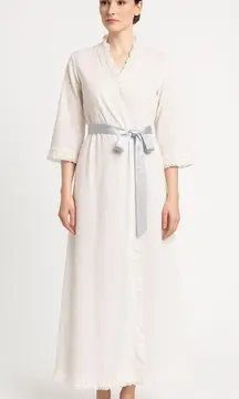 Vintage 1960s Chiha by Jaconelli Eyelet Cotton Robe for Bergdorf Goodman medium