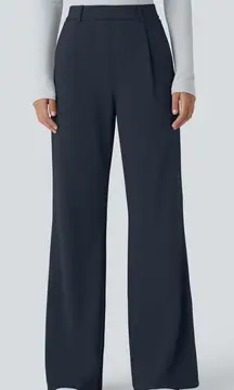 Halara High Waisted Wide Leg Pull On Trouser Pants Blue L Tall Size L Career