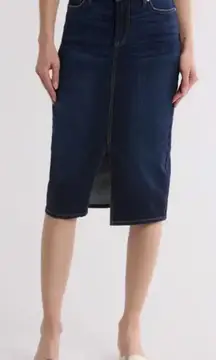 NWT 7 For All Mankind Easy Pencil Denim Skirt Dark Indigo Sz 31 $125