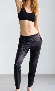 - Faux Leather Jogger Relaxed Fit Black