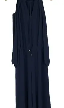 MK Michael Kors Navy Cold Shoulder Jumpsuit Size Small Classy Designer Cocktail