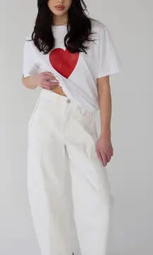 Oak + Fort White Workwear Barrel Jeans