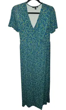 41 Hawthorn Maxi Floral Bohemian Short Sleeve V Neck Empire Waist‎ Size Medium
