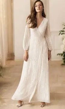 BHLDN  Casey Dress Size 8 NEW Ivory Long Sleeves