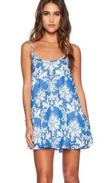 Show Me Your Mumu Bella Dress in Athena Blue White Floral Size Medium Sz M