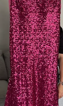 Pink Sequin Prom Dress