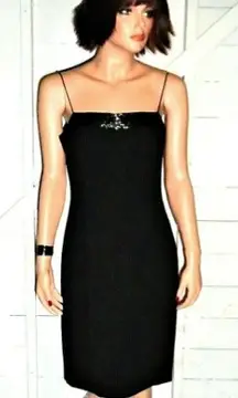 Jones New York NWT Square Neck Beaded Black Dress Party Formal ‎ Size 16