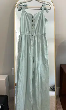 ModCloth Linen Blend Jumpsuit Every Waking Momentum