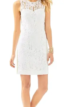 Lilly Pulitzer mila shift dress corded floral lace white size 6