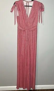 C/MEO Collective Unstoppable  red patterned open back Jumpsuit