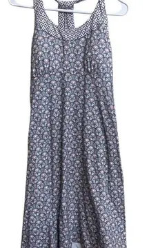 617. Prana geometic patterned athletic midi dress padded bra size small