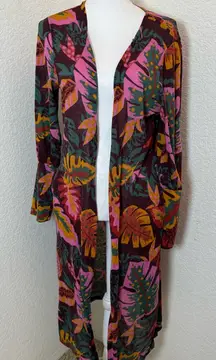 G.I.L.I.‎ printed palm leaf sweater size Medium