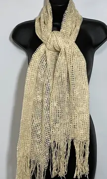 Campagnie EXP Womens Scarf Fringe Cream One Size