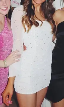 White Sequin Mini Lucy in the Sky Dress