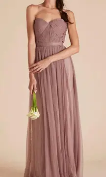 Christina Convertible Dress - Tulle Sandy Mauve Full Body Textured Padded