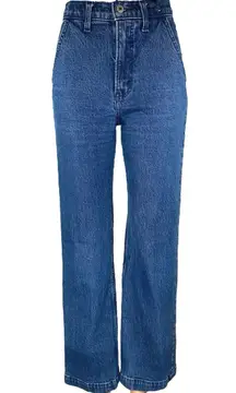 Abercrombie & Fitch 90s Relaxed Blue Wide leg High Waist Denim Jeans Pants Sz 24