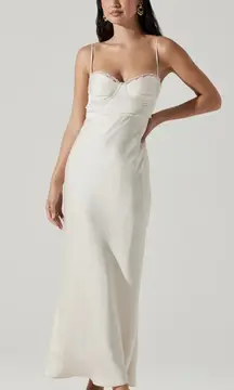 ASTR The Label Florianne Satin Maxi Dress