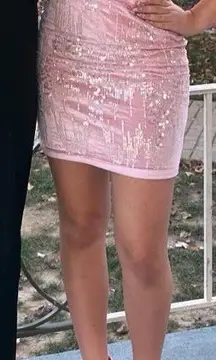 baby pink hoco dress 