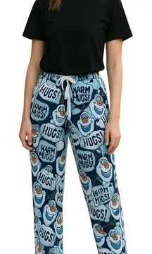 Disney Frozen Olaf Fleece Pajama Pants Women’s Small Blue Cozy Sleepwear