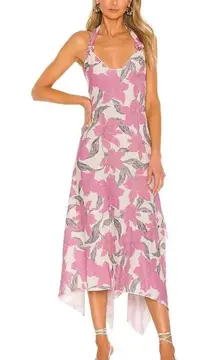 Atoir Sardinia Midi dress in Lily Bloom Pink Small New Womens Floral linen
