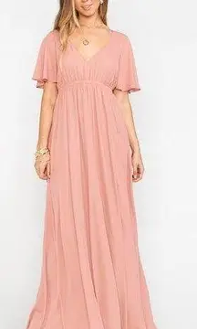 Show Me Your Mumu Emily Empire Maxi Dress in Rustic Mauve Crisp M NWT