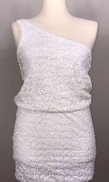 White Sequin mini dress