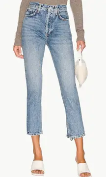 AGOLDE Riley High Rise Straight Crop Denim Jeans | Sz 27 | Endless (Light Wash)