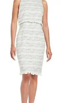 White Tweed Sheath Dress